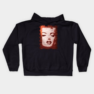 Marilyn Monroe Street Art on Brick Wall Kids Hoodie